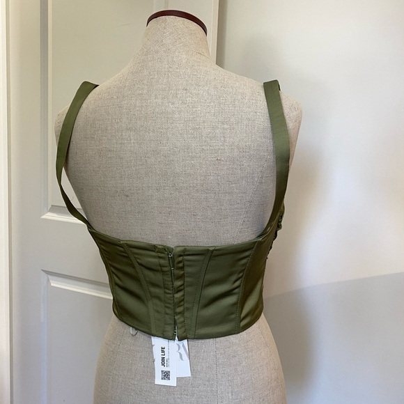 Zara green ruched corset top - Picture 6 of 9